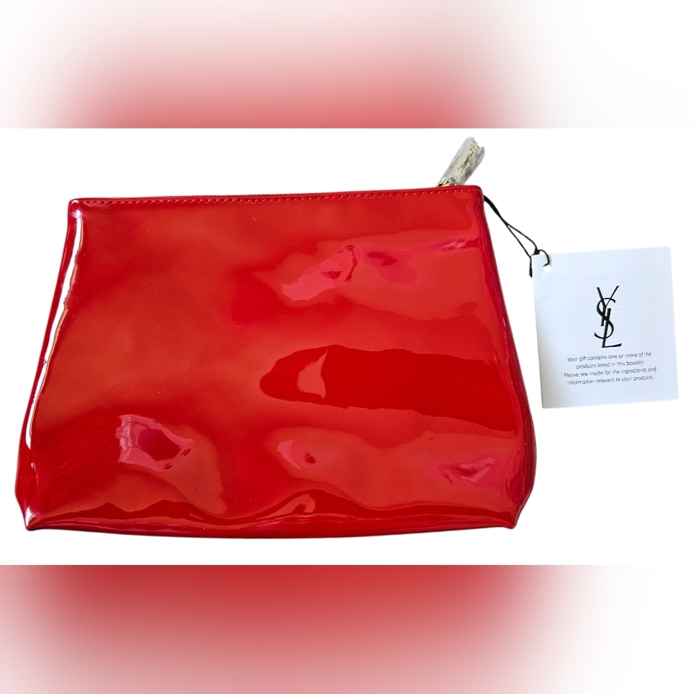 Yves Saint Laurent YSL Glossy Red Pouch With Sample Parfum Spray. New With Tags - Picture 3 of 8